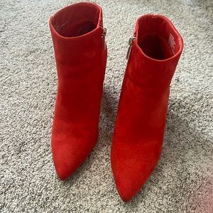 Red Ankle High Boot Size 7 1/2